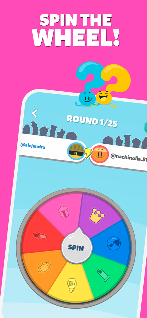 A colorful category wheel in the Trivia Crack Retro mobile game