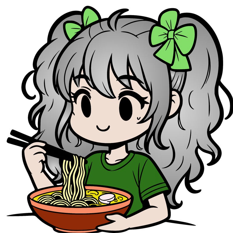 a girl eating ramen