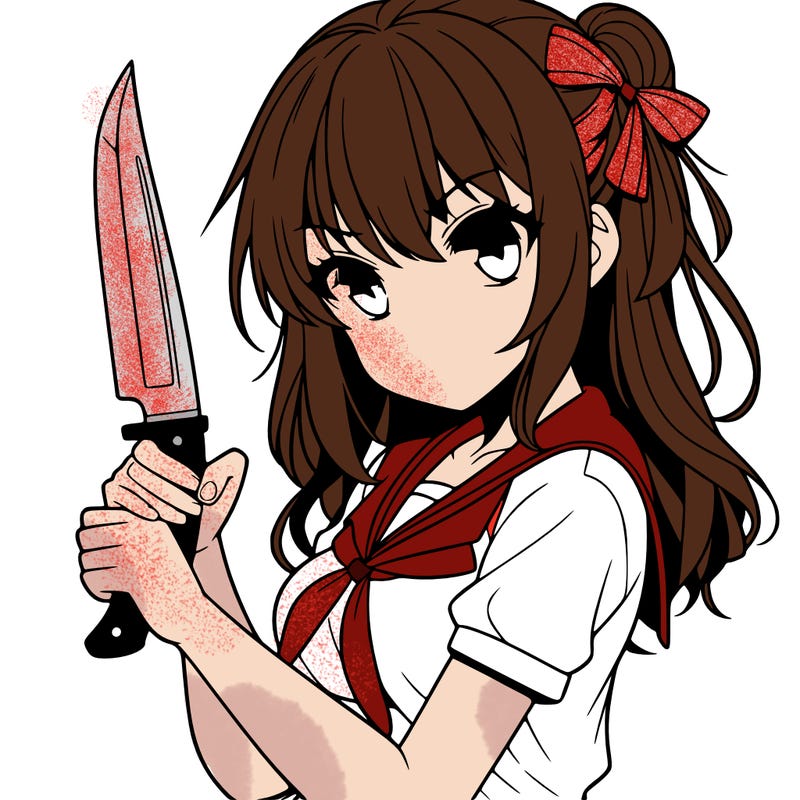 girl holding a knife anime
