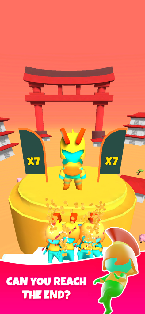 Arrow Fest - Arrow Fest gameplay screenshot featuring a giant boss and x7 multiplier gates