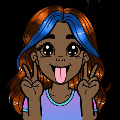 girl with tongue out
