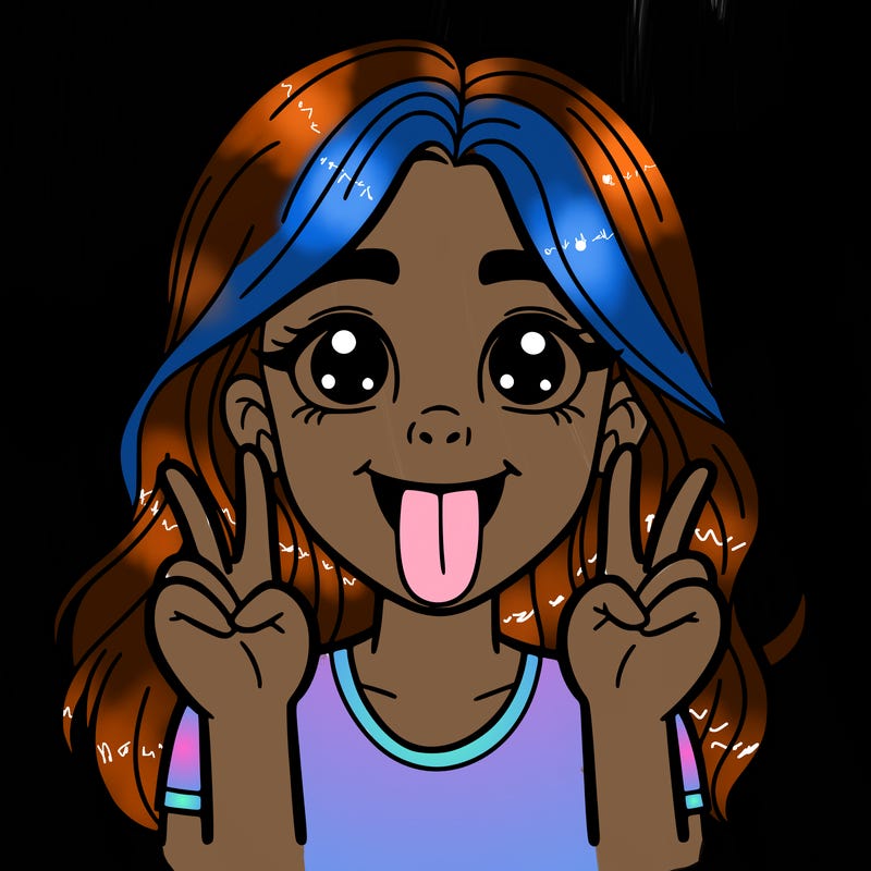 girl with tongue out
