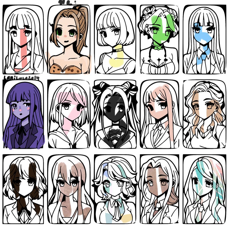 girls that look diffrent anime