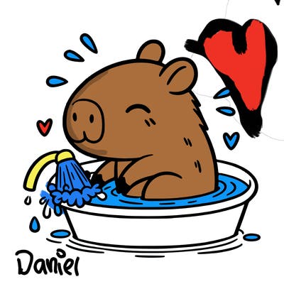 capybara taking a bath