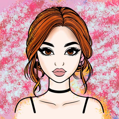 realistic girl with makeup on