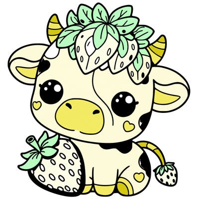 cute strawberry cow