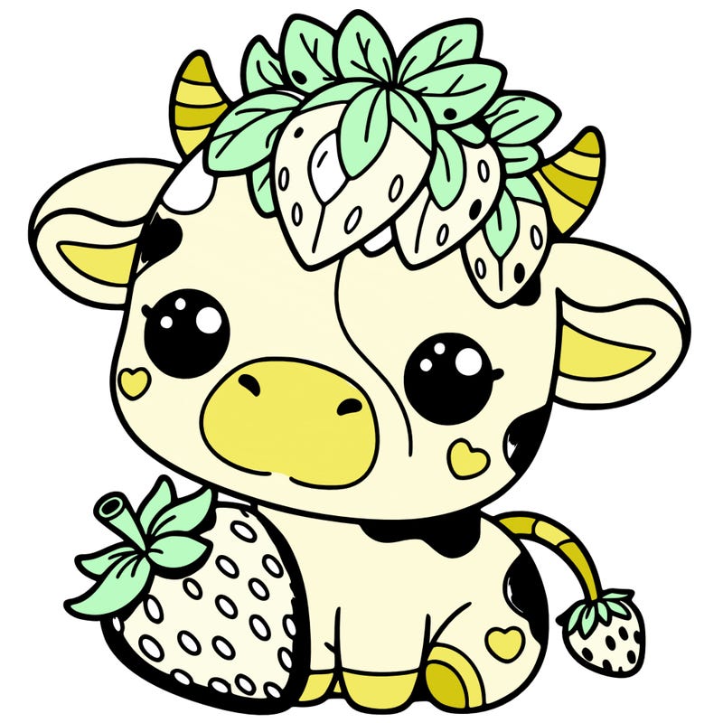 cute strawberry cow