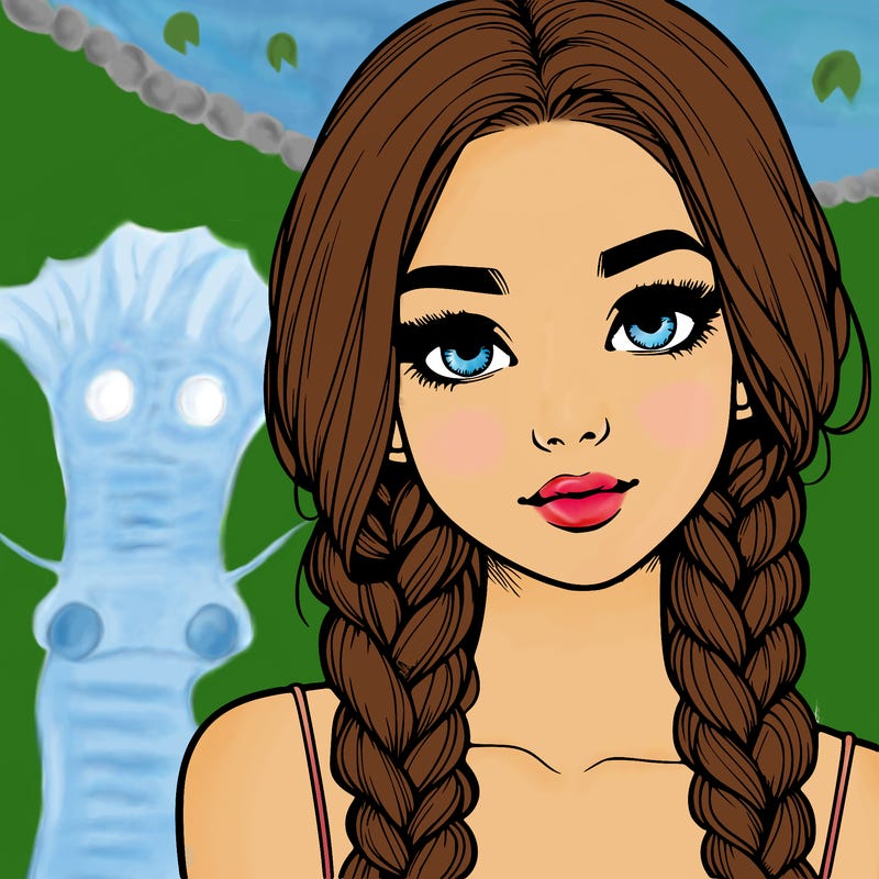 realistic girl with braids