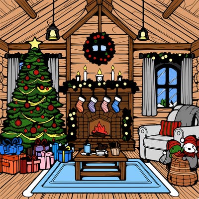 christmas house interior