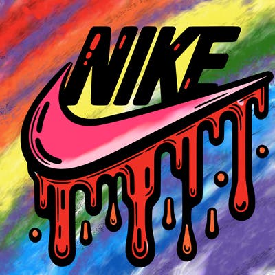 dripping nike logo