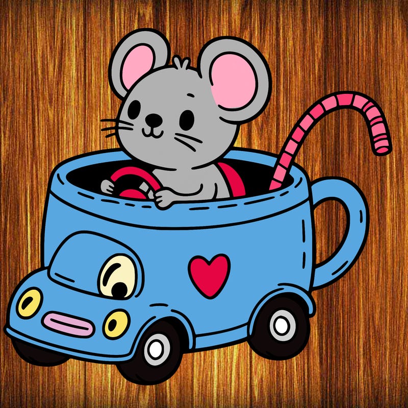 mouse in a car shapes like a cup