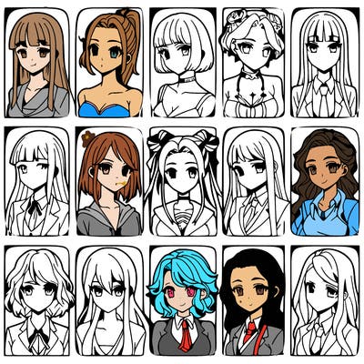 girls that look diffrent anime