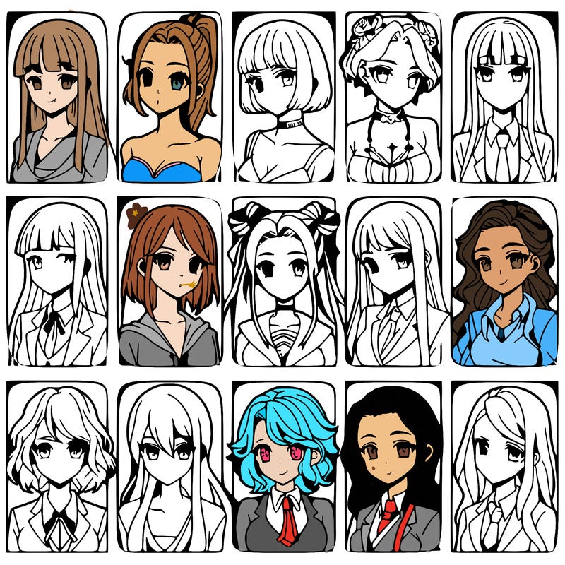 girls that look diffrent anime