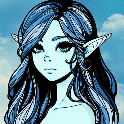 elf girl realistic dark fantasy