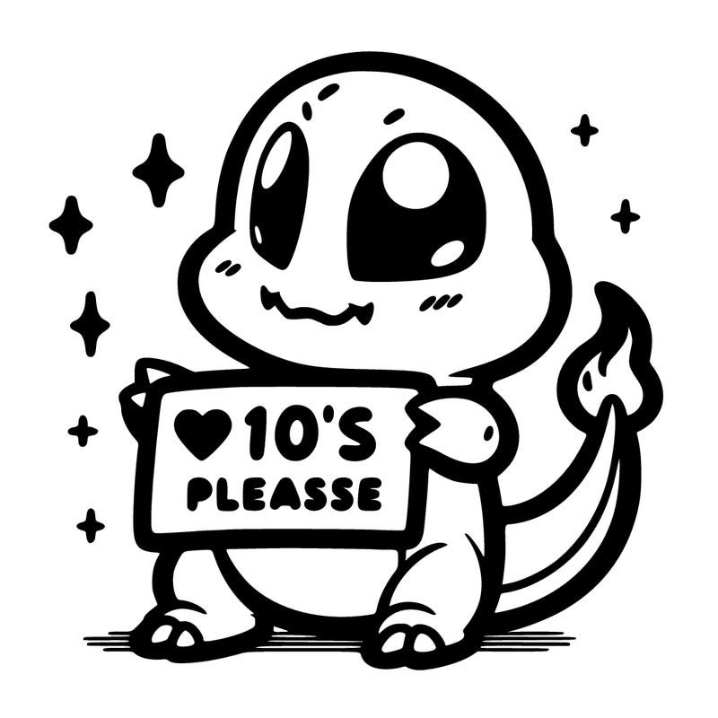 cute charmander with 10 likes please sign