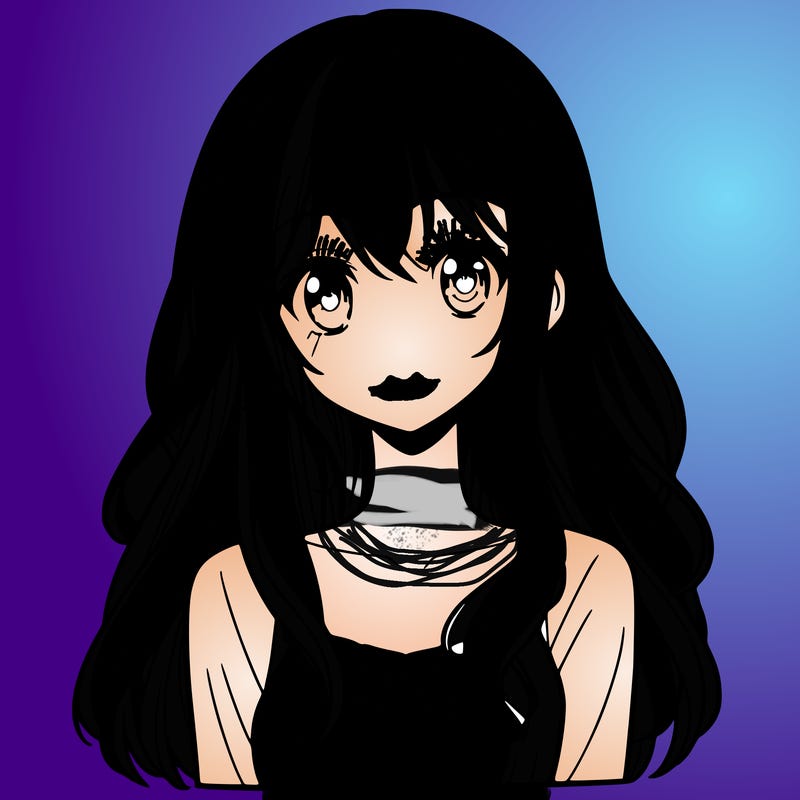 manga girl with long hair