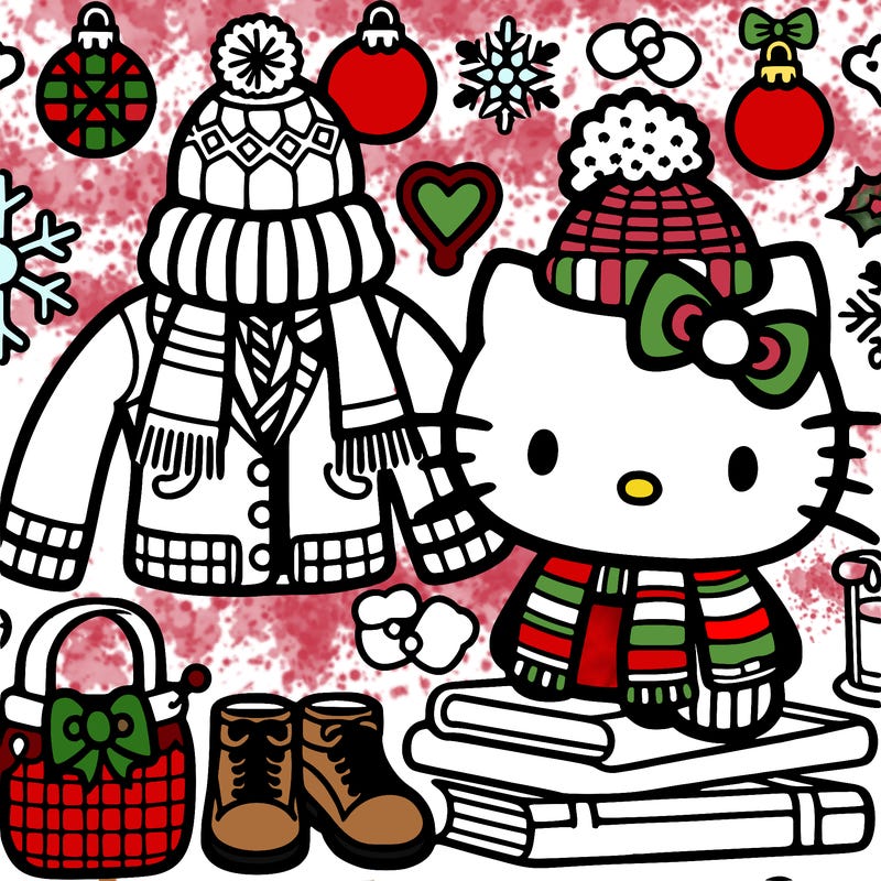 preppy christmas whith hello kitty