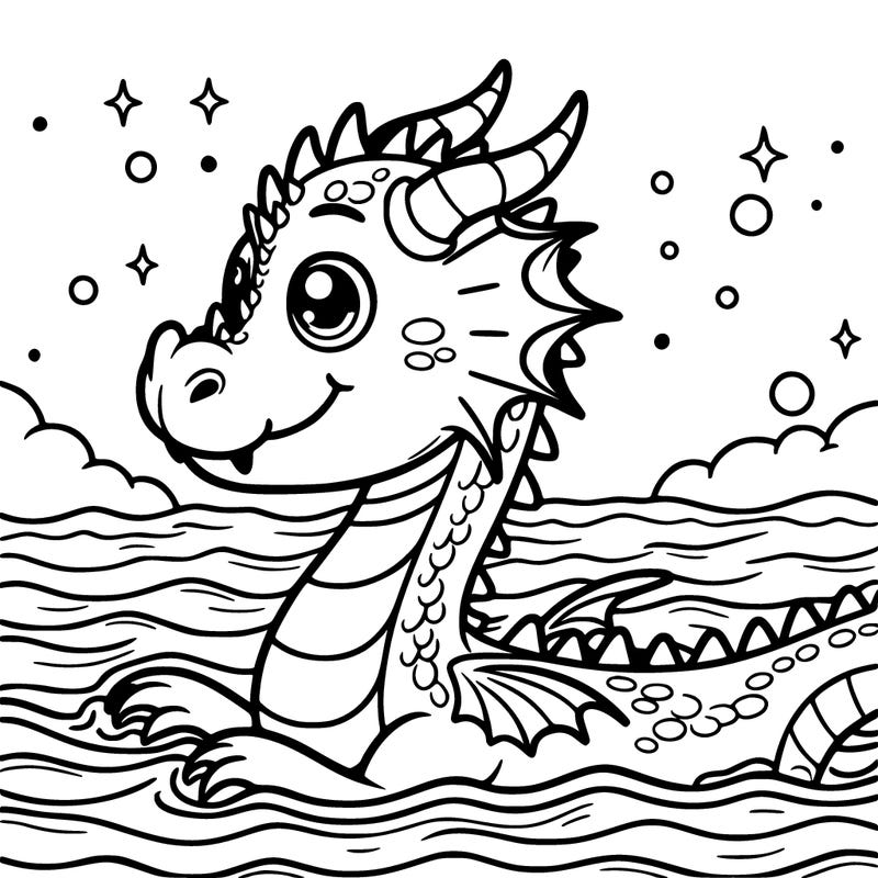 a dragon swimming in the ocean