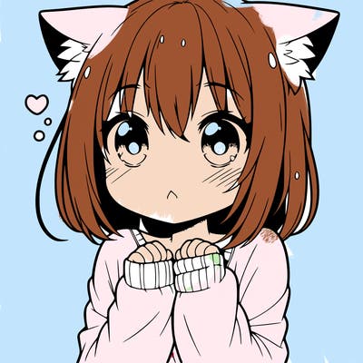 shy anime catgirl