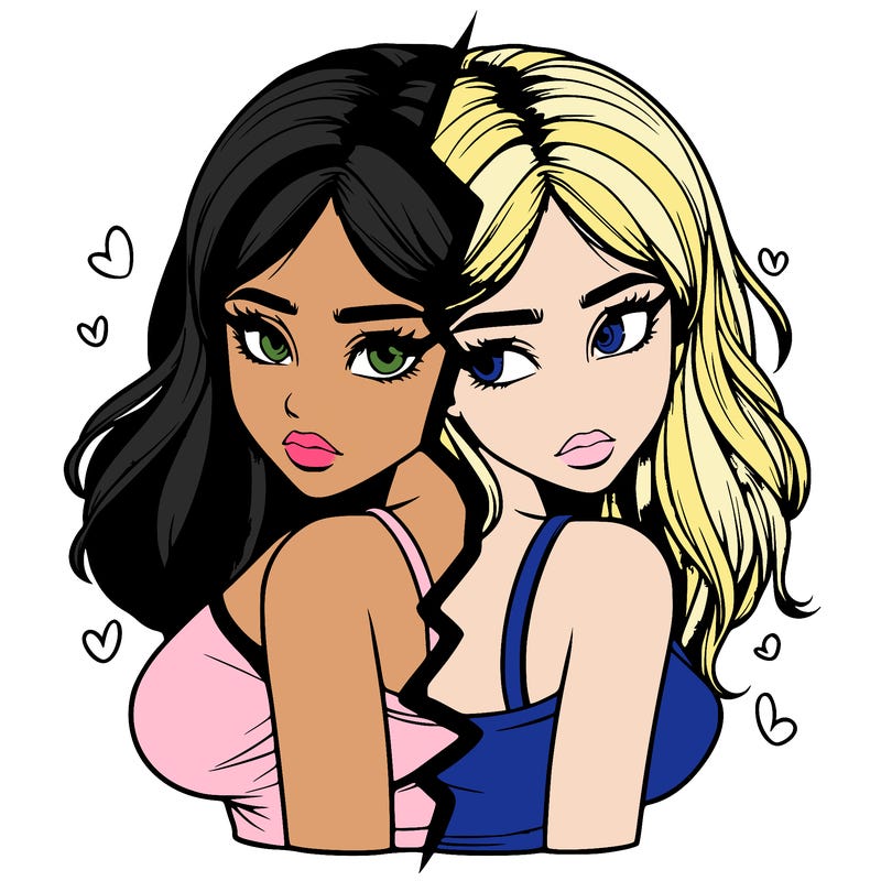 realistic girl split