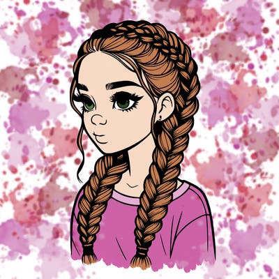 realistic girl with braids
