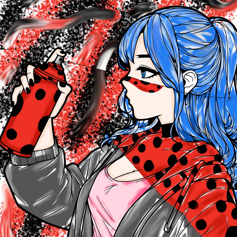 a realistic girl spray, painting