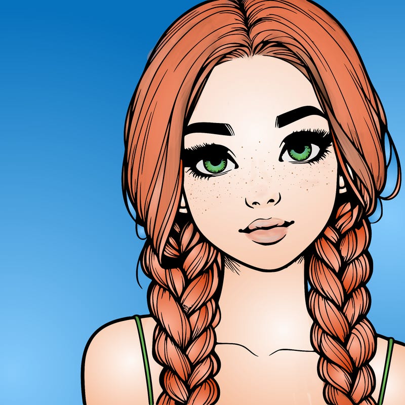 realistic girl with braids