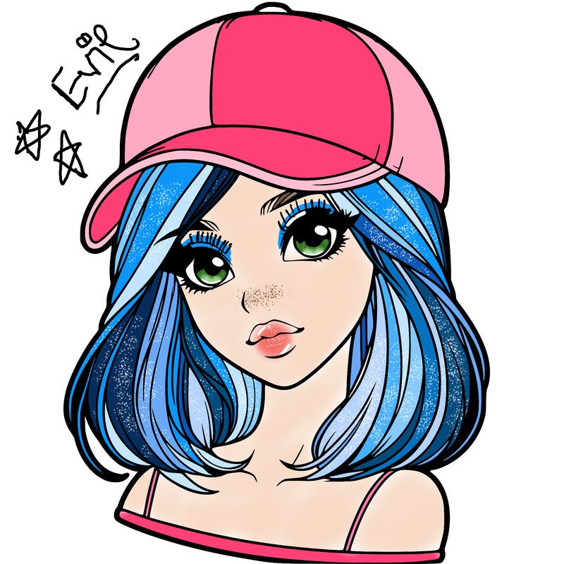 semi realism beautiful girl wearing cap
