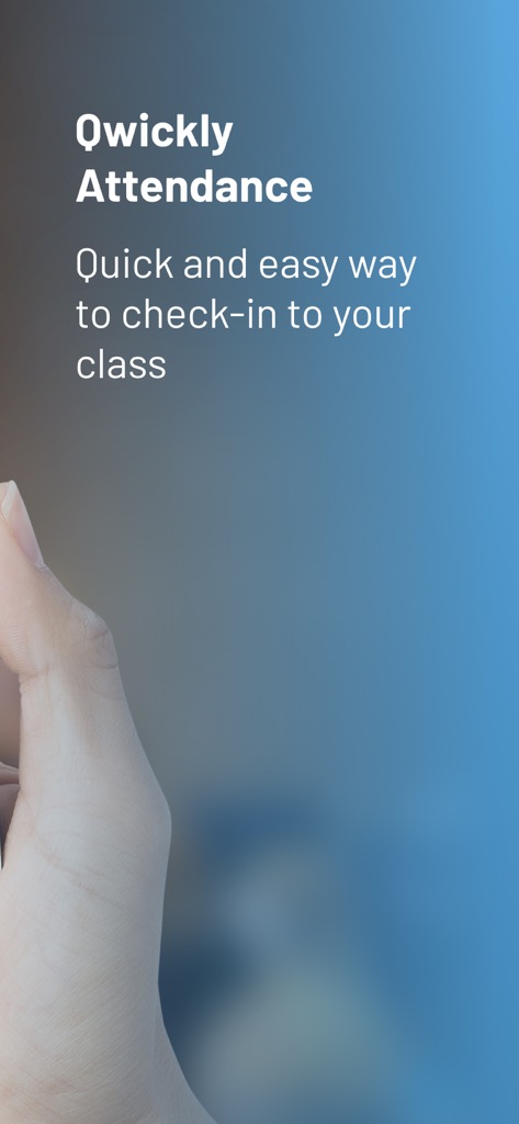Qwickly Attendance - 학생 수업 출석 체크를 위한 Qwickly 출석 앱 시작 화면