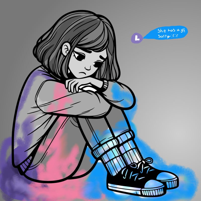 realistic sad girl sitting with her knees to her chest