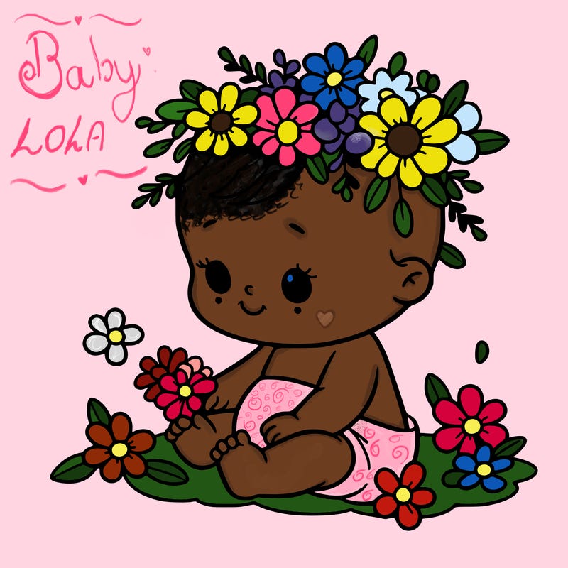 baby with flowers