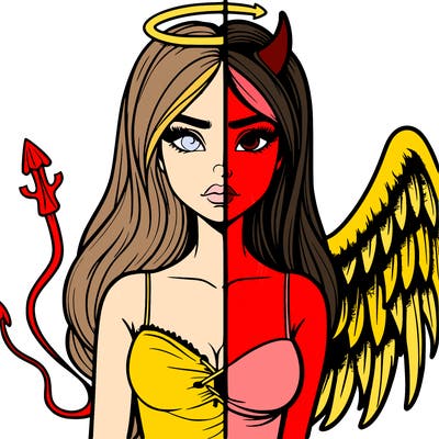 devil vs angel realistic girl