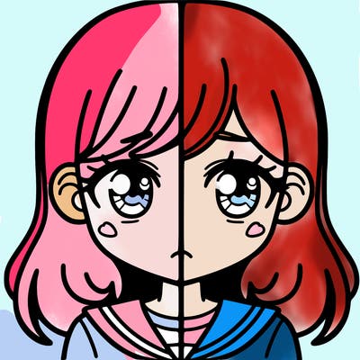 a split of a girl