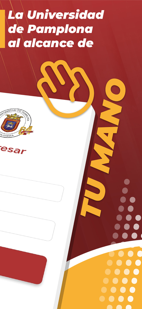 Mi Campus UP - Écran de connexion de l'application mobile Mi Campus UP de l'Universidad de Pamplona
