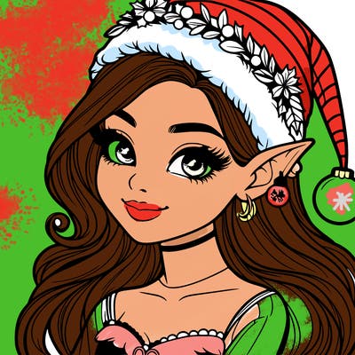 christmas girl elf realistic