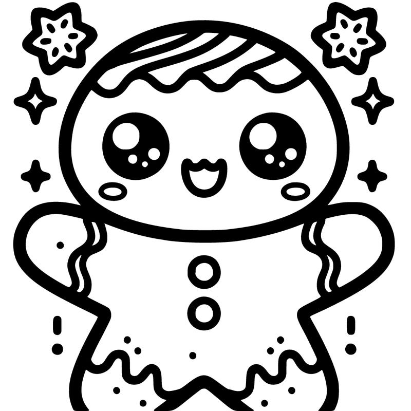 kawaii gingerbread man