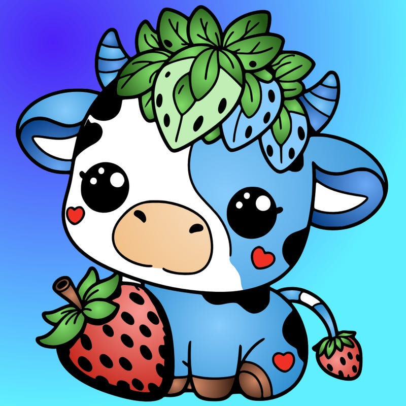 cute strawberry cow