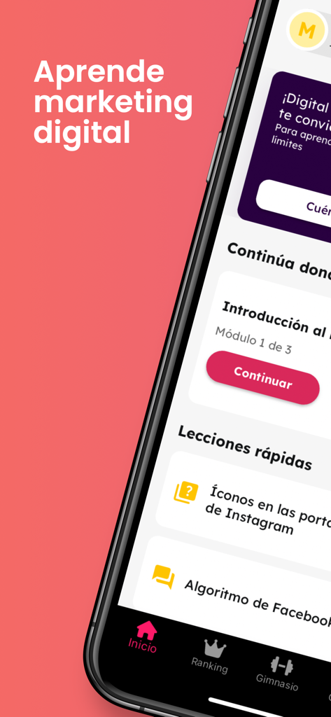 Digital Mark aprende marketing - Education App | MWM