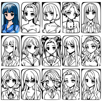 girls that look diffrent anime