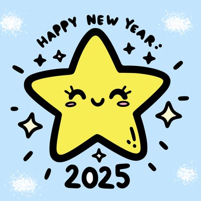 happy new year 2025 star wish
