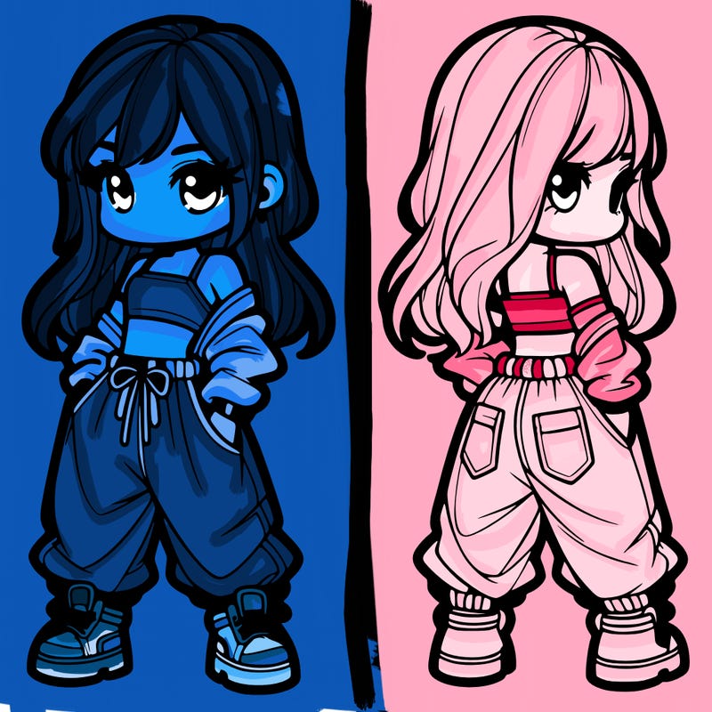 girl in crop top and baggy pants