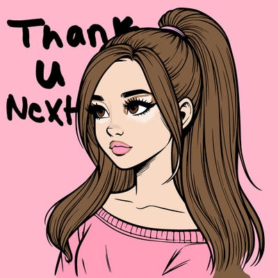 realistic girl with a high ponytail