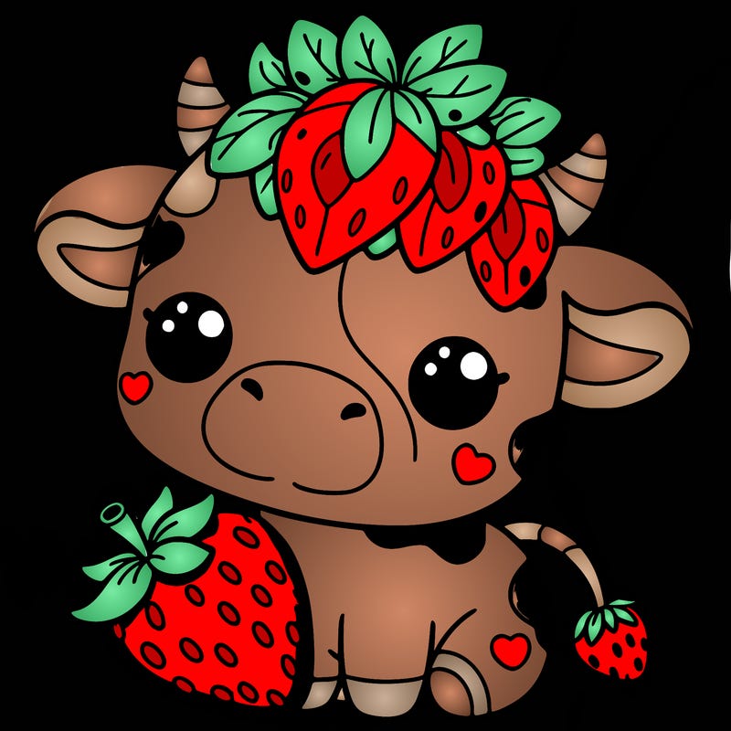cute strawberry cow