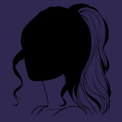 realistic girl with a ponytail on her hair and lips