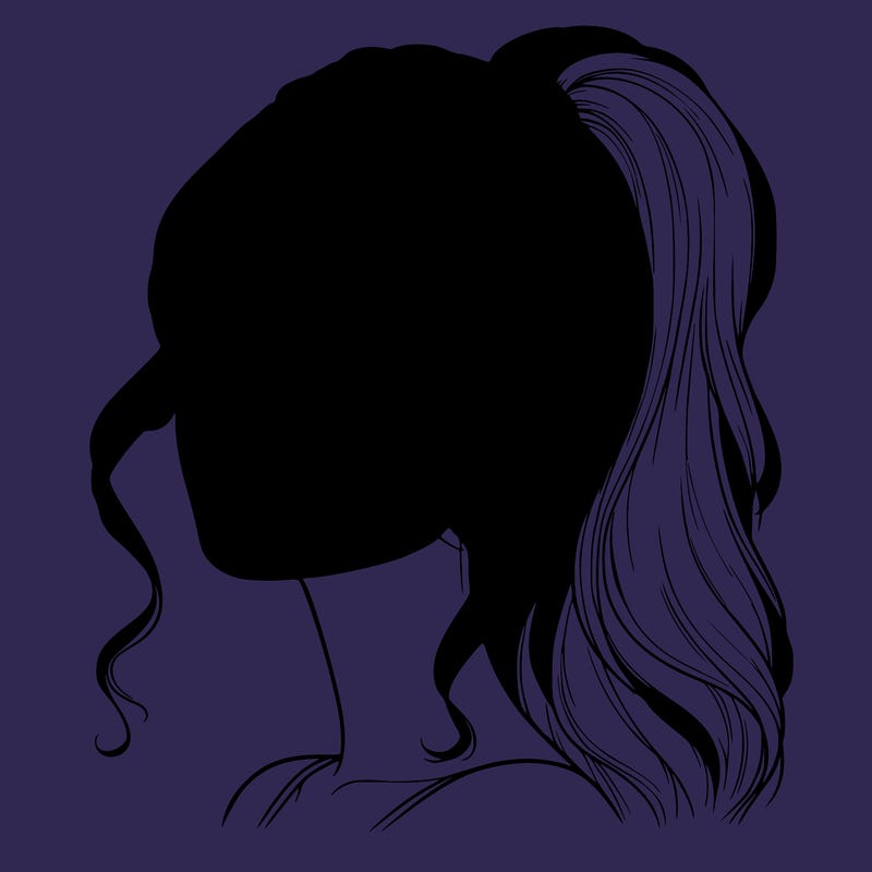 realistic girl with a ponytail on her hair and lips