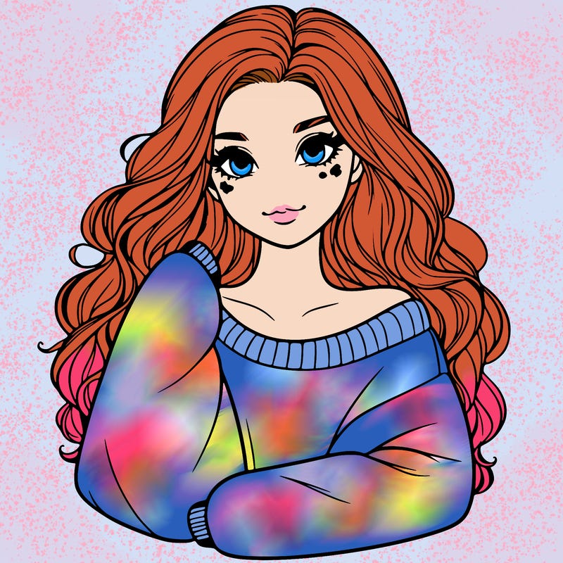 a beautiful girl in a big sweatshirt