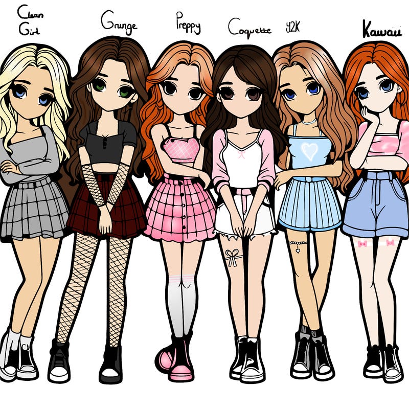 a group of girls realistic