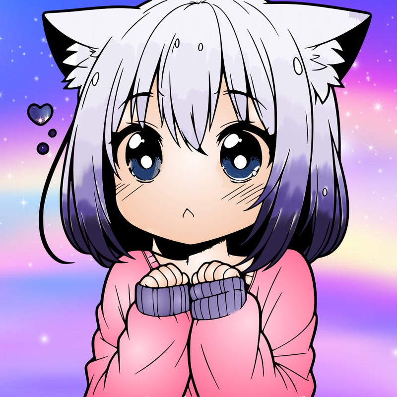 shy anime catgirl