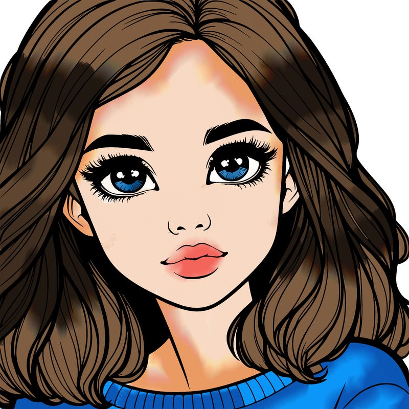 realistic girl whith cute eyes