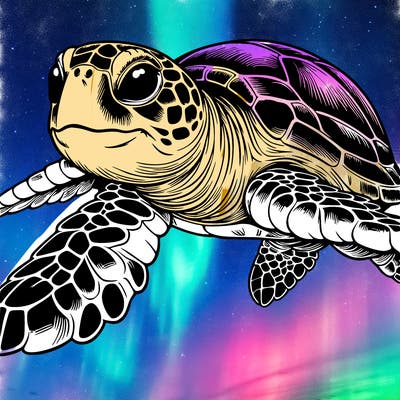 realistic sea turtle